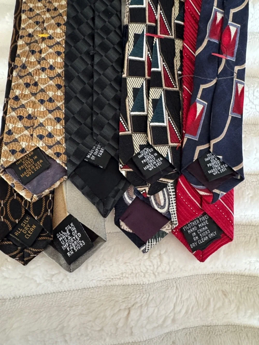 Men's Tie Bundle in Red, Black, Brown, Tan, Gray